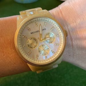Michael Kors Jet Set Horn *w/ Mother of Pearl & Crystals * MK5039 Wristwatch